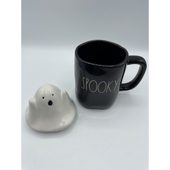 Rae Dunn by Magenta 202 Spooky Mug With Ghost Topper Halloween Artisan Bs277 - Picture 7 of 16